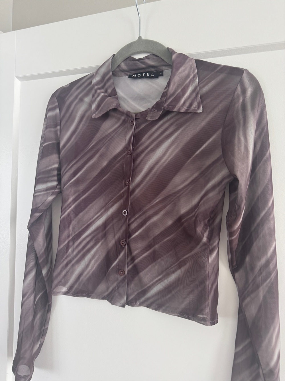 Motel Rocks Mesh Button Down Top - Picture 5 of 9